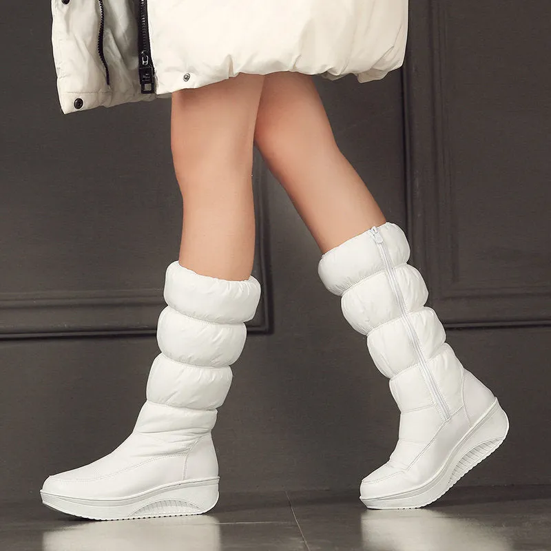Autumn And Winter Muffin Bottomed Middle Tube Snow Boots